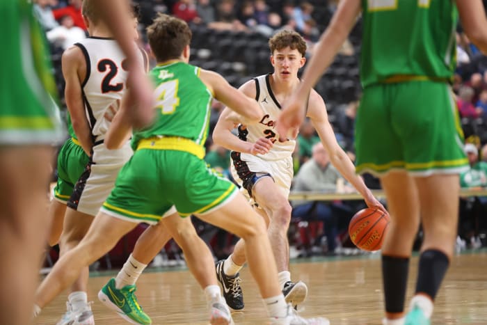Zillah's Dekker Van De Graaf handles the ball during Thursday night's game against Lynden at the SunDome Shootout in Yakima, Wash.